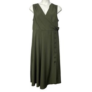 NWT Lane Bryant Olive Green Sleeveless Dress sz 18